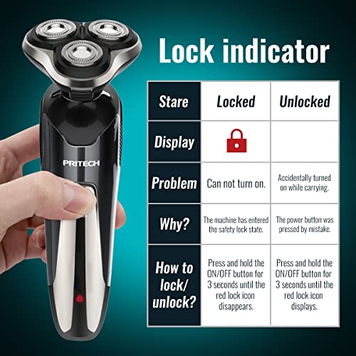 Electric Razor for Men - Rechargeable Electric Shaver for Men, Waterproof Wet Dry Cordless Razor with Nose Hair Trimmer and Sideburns Trimmer