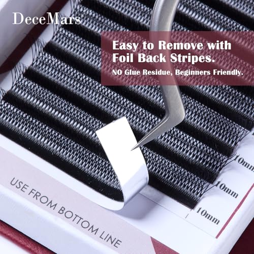 DeceMars 8D W Eyelash Extensions Easy Fans Russian Volume YY Lash Extension Fluffy Matte Black Clusters Lashes for Professional Salon Use (WW-8D-0.07-D,8-15mm Mix)