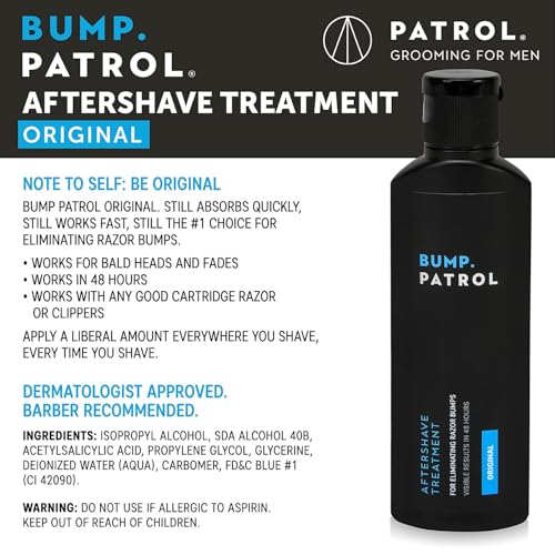 Bump Patrol Original Formula Aftershave Treatment Serum ? Razor Bump Stopper and Ingrown Hair Treatment for Men and Women, Ingrown Hair Serum with Salicylic Acid - 4 oz (Pack of 4)