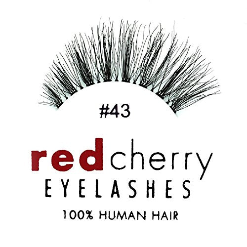 Red Cherry Eyelashes #43 - Multipack 6 Pairs Professional Full Black False Eyelashes Handmade Natural Cruelty-Free Vegan-Friendly