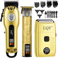 Professional Hair Clippers & Beard Trimmer for Men - Electric Razor & Grooming Kit, Rechargeable Cordless Hair Clippers for Barbers with LCD Display, Hair Cutting Kit, Gift for Men/Dad/Husband