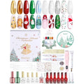 beetles Gel Polish Merry Glitzmas 2025 Gift Box ? Nail Art Set with Mini LED Nail Lamp Base Top Coat and Festive Holiday Surprises Gifts for Women Girls