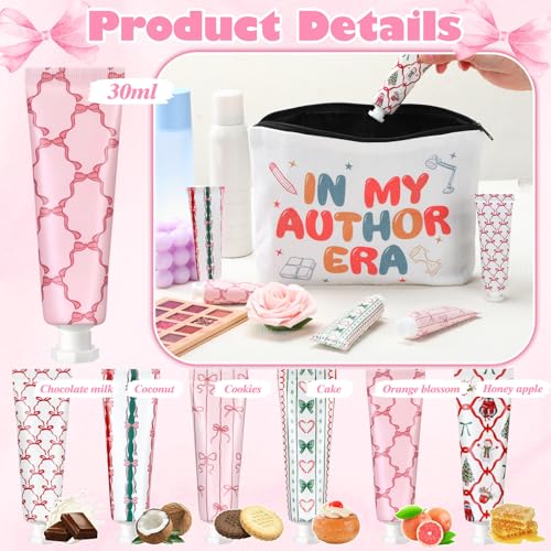 24 Pcs Pink Bow Hand Cream Gifts Bulk Valentine Party Favors for Women Coquette Pink Bow Mini Hand Lotion Travel Size Moisturizer Cream for Dry Cracked Hands Coquette Party Favors for Coworker