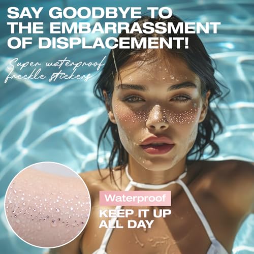 24 Pcs Glitter Freckles Face Tattoo,Rose Gold Face Glitter Makeup Patches Cute Sparkle Freckles Patches Waterproof Makeup Speckles for Face Accessories for Women Girls