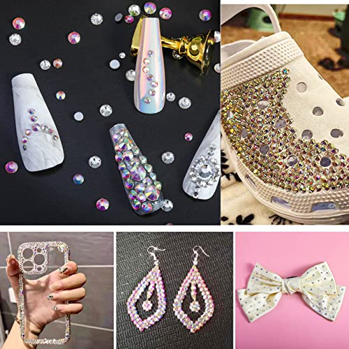 Beadsland Flatback Rhinestones Bulk,2880pcs Crystal AB Rhinestones for Nails Crafts Clothes DIY Decoration, Crystal AB, SS30, 6.3-6.5mm