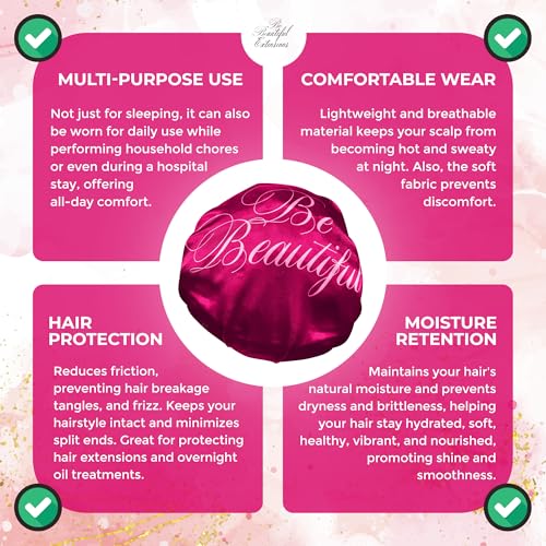 Ruffle Women Girls Satin Silk Sleeping Night Bonnet Cap for Natural Hair