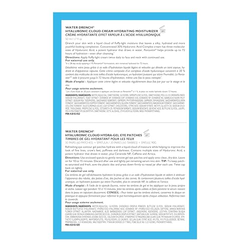 Peter Thomas Roth | Full-Size Water Drench¢ç Essentials 2-Piece Face & Eye Kit | Hyaluronic Acid Skincare Set, Moisturizer and Eye Masks