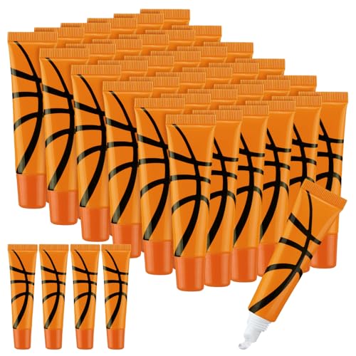 36 Pcs Basketball Party Favors Team Gifts Basketball Lip Balm Bulk 0.35 oz Vanilla Flavored Moisturizing Lip Sports Gift for Team Teen Adults Birthday Party Game Supplies