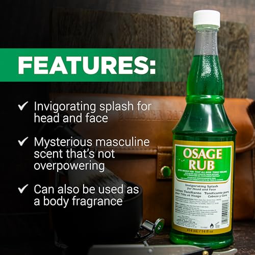Clubman Jeris Osage Rub Professional Size - 14 fl oz Hair Tonic for Men, Refreshing and Invigorating Experience, Perfect for Men's Grooming Needs