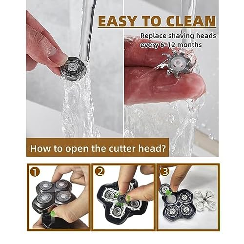 4Pcs Shaver Head Replacement Blade compatible with Skull Shaver Pitbull,Butterfly Kiss, and Palm Electric Razors