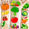 184 Vegetable Tattoos Temporary Stickers - Tomato Corn Potato Party Supplies Decorations Themed Birthday Baby Shower Party Tattoos