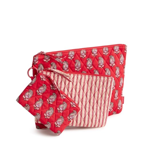 Premium Cotton 3 Pouch Organizer Set, Flowering Paisley Goji Berry, One Size
