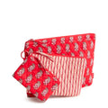 Premium Cotton 3 Pouch Organizer Set, Flowering Paisley Goji Berry, One Size