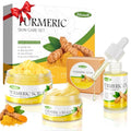 Turmeric Skin Care Set Mothers Day Gifts, Hydrating Skincare Gift Set with Turmeric Soap, Oil, Cream & Scrub to Even Glow Tone, Natural Skincare Set Birthday Gifts Facial Kit for Women & Teen Girls