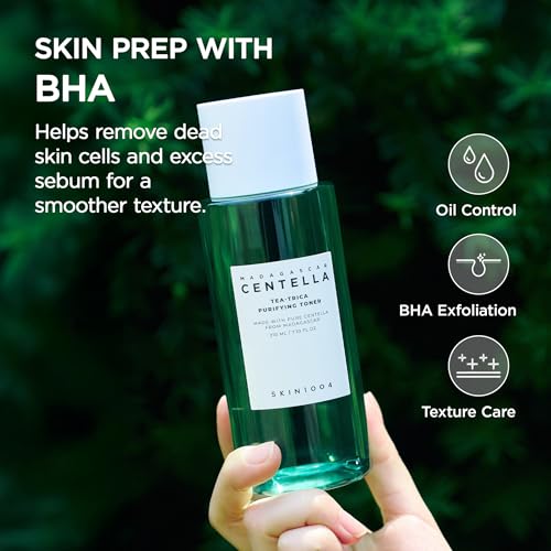 SKIN1004 Tea-Trica Purifying Toner, Korean Toner with Tea Tree & BHA, Centella Toner for Oil Control & Hydration, Lightweight Astringent for Soothing & Refreshing, Korean Skin Care, 7.10 fl.oz / 210ml
