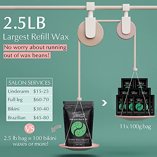 Digital Waxing Kit Bundle 2.5lb Aloe Hard Wax Beads For Hair Removal At Home For Sensitive Skin