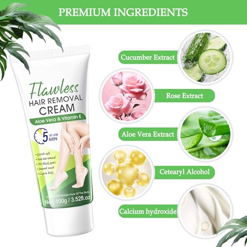 3PCS Hair Removal Cream for Women and Men,Painless Depilatory Cream for Face,Underarms,Leg,Bikini,Gentle Fast Hair Removal Lotion,Moisturizing Depilatory Set at Home, 3.5 Oz