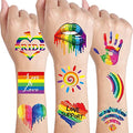 HAOYAN 40 Sheets LGBT Pride Day Temporary Tattoo Sticker Rainbow Pattern Love is Love Flash Waterproof Fashion Body Art Men Women Child