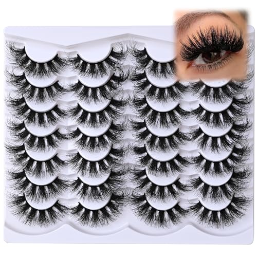 14 Pairs Thick Long Lashes False Eye Lashes Mega Look 5D Volume Dramatic 24mm Waterproof 100D Eyelash Clusters Soft Fake Eyelashes Pack by Yaiseiko