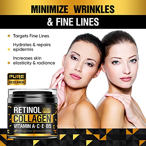 Retinol Face Cream ? Natural Anti-Wrinkle Cream ? Anti-Aging Facial Moisturizer with Collagen & Hyaluronic Acid - Hydrate, Renew and Protect Your Skin 1.7oz