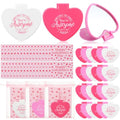 Thyle 36 Set Galentines Gift Heart Mirror Compact Bulk with Valentine Cards and Organza Bags Heart Shaped Mini Pocket Small Folding Makeup Portable Travel Purse Hand Mirror for Valentine Party Favor