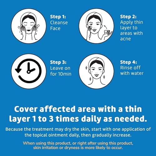 De La Cruz Sulfur Ointment - Cystic Acne Treatment for Face and Body - Daily 10 Min Hormonal Acne Spot Treatment Mask - Safe and Effective Ointment that Clears Up Pimples - 2.6 OZ Tube, 2-Pack