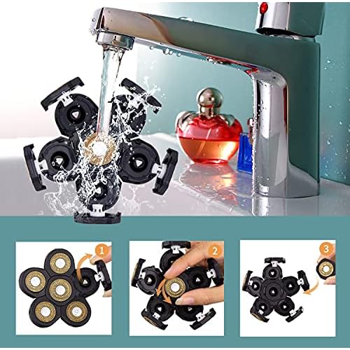 Roziapro Upgrade 6D Electric Shaver Replacement Head Freedom Head Shaver Replacement Blades Head Shavers for Bald Men Replaceable Head Waterproof Blades for Men Replacement Blade Head (Gold Pack 2)