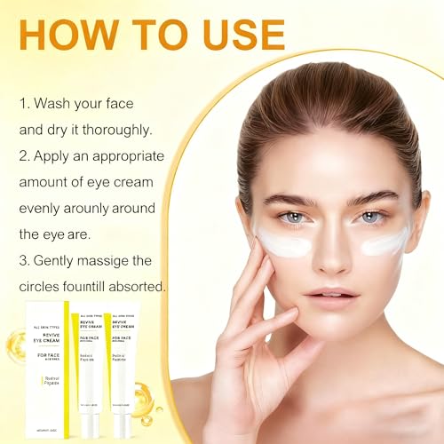 2PCS Revive Eye Cream,Revive Eye Cream with Retinol Peptide,Reduces Wrinkles Firming & Hydrating EyeCream for All Skin Types