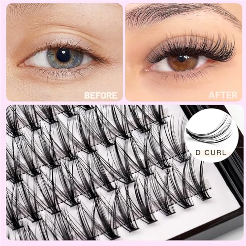 8-22mm to Choose 20D/40D/60D/80D/100D Individual False Eyelashes Makeup Cluster Eyelashes Thickness 0.07mm D Curl Natural long Black Soft 3D Eye Lashes Extensions (20D-12mm)