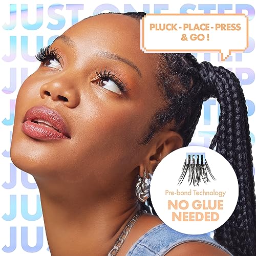 i-ENVY Press&Go Self-Adhesive Eyelashes, No Glue Needed False Eyelash Clusters, Easy Application 1 Step Press-On Lashes, No Damage or Residue (Special Day Spiky)