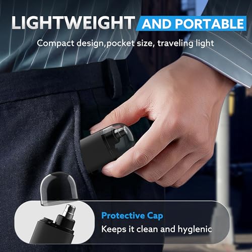 Yonune SYFUO Nose Hair Trimmer for Men,Portable Painless Ear and Nose Hair Trimmer USB Rechargeable,Nose Trimmer Women with 9000 RPM,360¡Æ Rotating Waterproof Dual Edge Blades(Black)