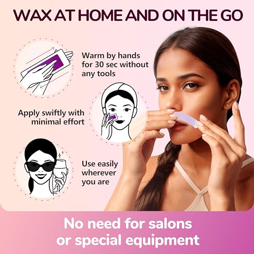 Facial Wax Strips Fast-Working for Body,At-Home Waxing Kit with 36ct Hair Remover Wax Ready Strips, Arms, Armpits, Bikini, Gentle, Personal Care Product (WAX STRIPS - for facial)