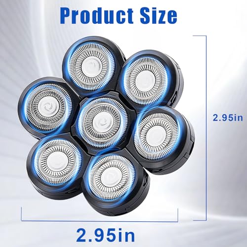 7 Head Shaver Replacement Razor Heads for Many Brands Bald Men's Electric Foil Shaver Replacement,Universal Shaver Replacement Blades for Electric Razor for Men Bald and Face (Black 7 Head/3PCS)