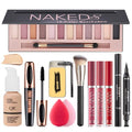 All in One Makeup Kit, Makeup Kit for Women Full Kit, Travel Make Up Gift Set for Women Teens Girls, Includes Eyeshadow, Foundation, Lipstick Set, Eyebrow Soap, Eyeliner Stamp, Mascara, Brush, Sponges