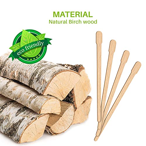 Mibly 500 Pcs Wooden Wax Sticks - Eyebrow, Lip, Nose Small Waxing Applicator Sticks for Hair Removal and Smooth Skin - Spa and Home Usage