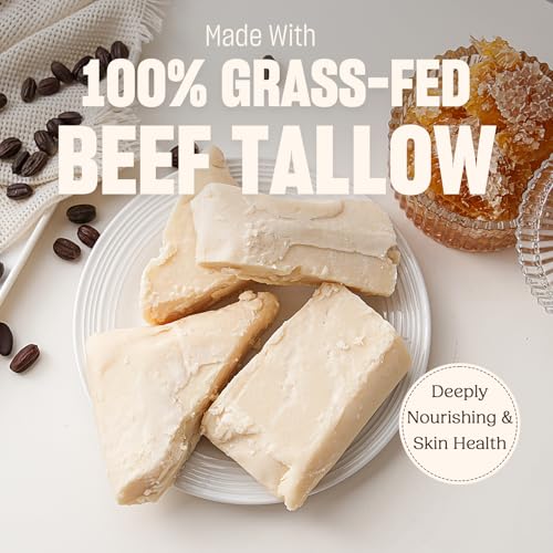 Whipped Beef Tallow for Skin ? 100% Grass-Fed Handmade Cream Moisturizer for Face & Body, Natural with Honey, Shea Butter, Jojoba Oil, Non-Greasy, Nourishing for Men, Women, Kids, 4 Oz