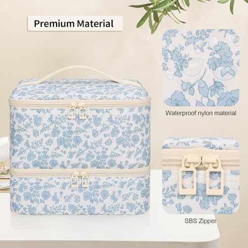 Ethereal Nail Polish Organizer Bag, Holds 30+ Bottles(15ml/0.5 fl.oz) UV Nail Lamp, Gel Polish Travel Storage Bag for Nail Kit, Gift for Manicurist, Girls