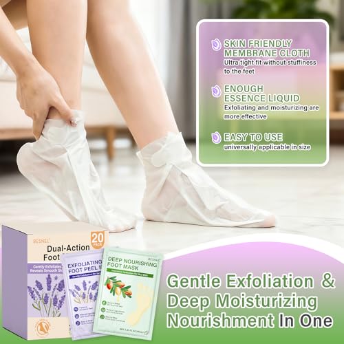 Foot Peeling 8Pcs£¦12Pcs Moisturizing Foot Mask, Exfoliator Peel Calluses Dead Skin Callus Remover, Hydrating Foot Masks for Dry Cracked Feet, Repair Rough Heels£¦Dry Skin for Baby Soft and Smooth Feet