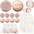 10 Sets Womens History Month Gift Bulk Inspirational Compact Mirror Makeup Rhinestone Purse Double Sided Folding Mirror with Gift Cards for International Women's Day Girls
