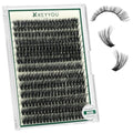 KEYYOULASH Lash Clusters 3D Effect Eyelash Clusters 280pcs 80D D Curl 9-18MIX Individual Lashes Natural Wispy Lashes Volume Cluster Eyelash Extensions Natural Soft DIY Lash Extension(80D£¬Zzlj-2)