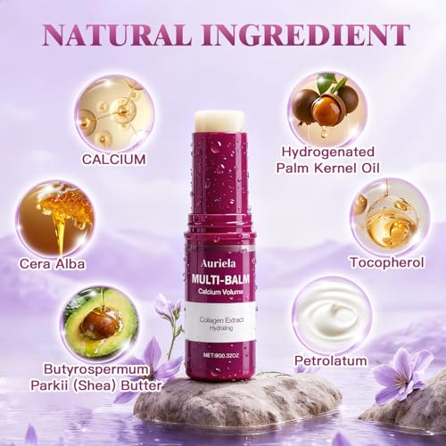 Auriela Calcium Volume Multi Balm,Calcium Multi Balm Stick,Anti Wrinkle,Anti-Aging,Long-Lasting Hydrating, Firming Skin, for Face, Eyes, Lips & Neck(2PCS)