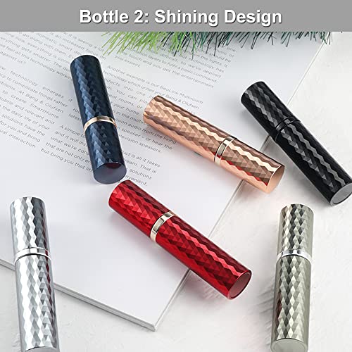 YEEJOK Refillable Perfume Atomizers, Pefume Spray Bottles, 2 Pack 5ml Portable Mini Cologne Scent Pump Case Container for Men and Women-Black+Red