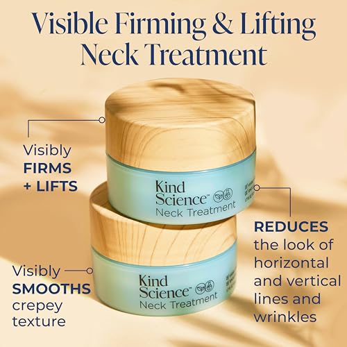 Kind Science Neck Treatment - Neck Cream Visibly Firms, Lifts & Supports Natural Cell Turnover for Anti Aging Firming and Tightening - Paraben, Dye & Fragrance Free, Cruelty Free, 1.7 oz
