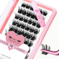 PRO LASHBEAUTY Cluster Lashes Lash Clusters Individual Lashes DIY Eyelash Extension C-8-16mix Thin Band Easy to Apply at home Lashes (Adore, C-8-16mix)