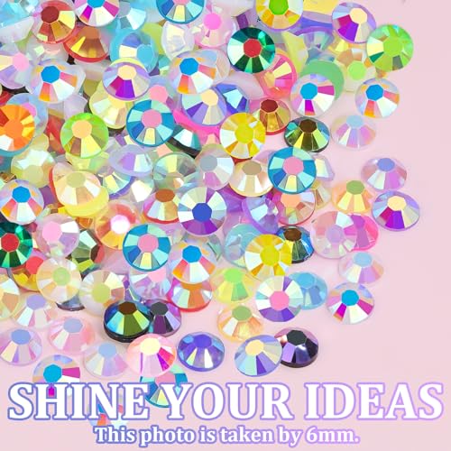 34000Pcs Resin Rhinestones with Tweezers for Bedazzling, Multicolor 3mm Crystal with 3Pcs 10ml B7000 Jewelry Glue for Bedazzled Nail Art Crafting Makeup