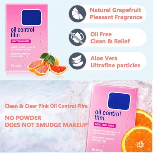 3 Packs Oil Blotting Sheets for Face (150 Sheets) - Oil Absorbing Blotting Papers for Oily Skin, Makeup-Friendly & Portable Oil Wipes