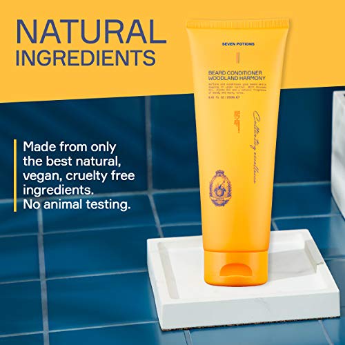 SEVEN POTIONS Beard Conditioner for Men ? Prevents Beard Itch and Dandruff ? Natural, Vegan, Cruelty Free (Woodland Harmony, 8.45 FL OZ)