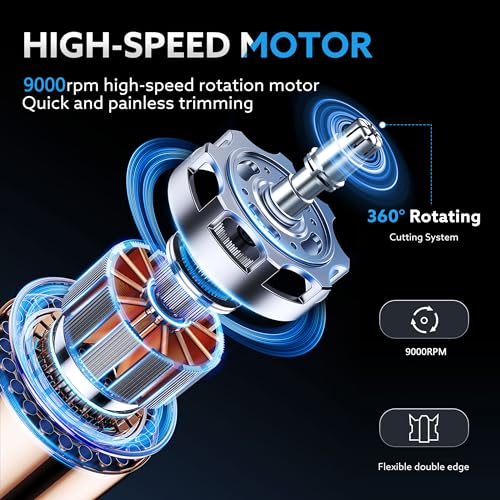 Nose Hair Trimmer for Men,Portable Painless Ear and Nose Hair Trimmer USB Rechargeable,Nose Trimmer Women with 9000 RPM,360¡Æ Rotating Waterproof Dual Edge Blades(Blue)