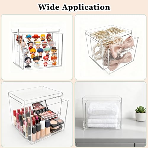 Disposable Facial Towel Holder, Acrylic Container Compatible with Clean Skin Club Towel XL, Clear Storage Box for Bathroom and Vanity Countertop