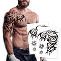 2 Sheets Large Totem Temporary Tattoos for Men and Women Waterproof Full Arm Fake Tattoo Stickers Realistic Body Art for Adults Shoulder Chest Back